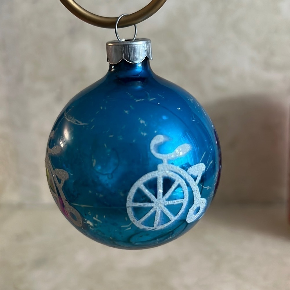 Old Vintage Christmas Ornament Unicycle Stencil